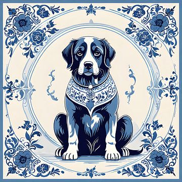 Delftsblauw Hond van FoXo Art