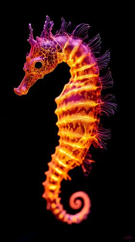 Neon Seahorse Glow