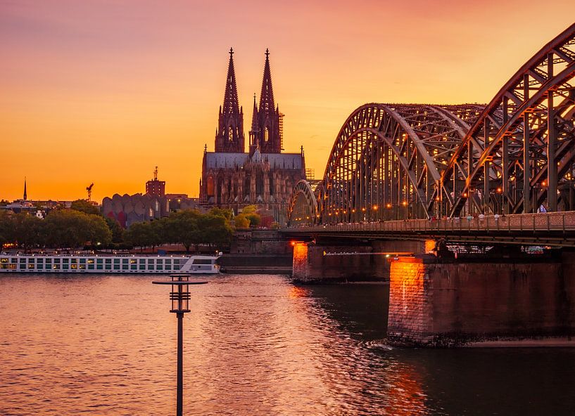 Sunset with bridge by Mustafa Kurnaz
