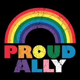 Proud Ally Text Art Rainbow by Art Kingdom