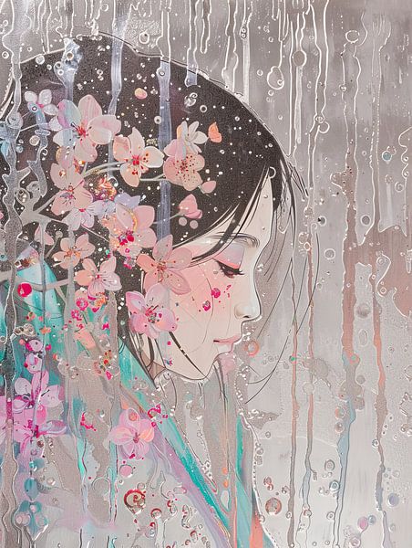 Women's portrait | Petals in the Storm by Abstract Painting