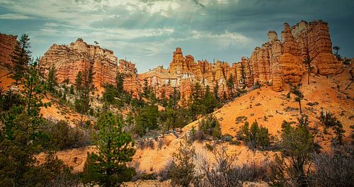 Dramatic sky over Brice Canyon, USA