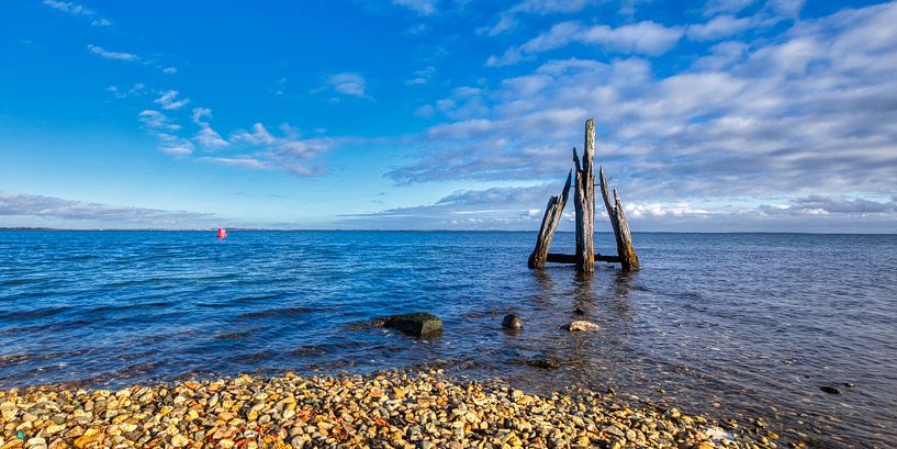 Alte Holzpfähle/Buhne im Meer von Henrys-Photography