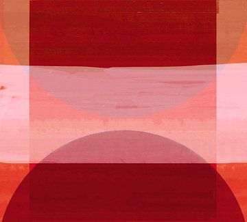 Abstracte Rode Bauhaus Vormen van Abstrakt Art