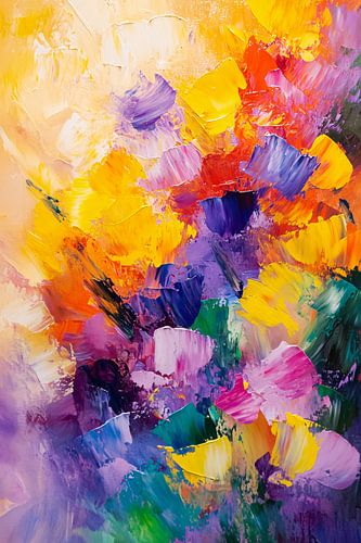 Kleurrijk abstract bloemenkunstwerk