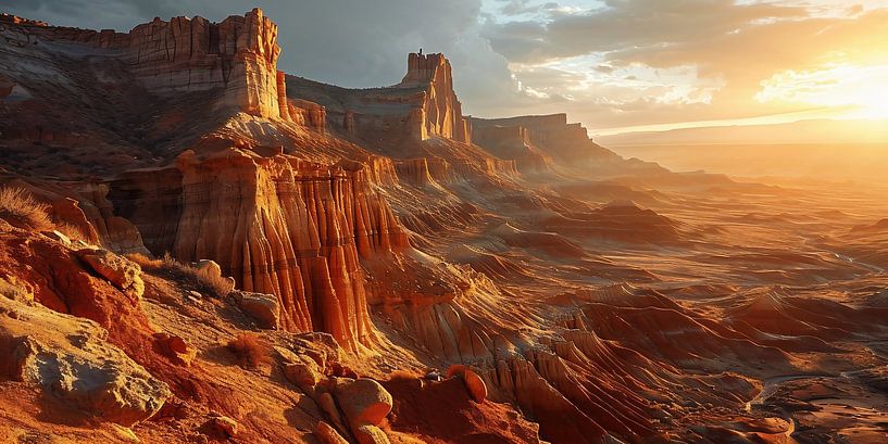 Zonsopgang in de canyon van fernlichtsicht