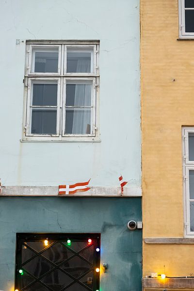 Groene en geel kleuren huizen in Kopenhagen van Karijn | Fine art Natuur en Reis Fotografie