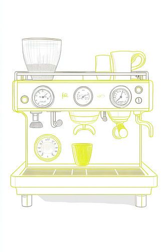 Lime green coffee machine
