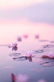 Zarte Seerosen im sanften Licht von Poster Art Shop