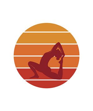 Yoga silhouet vrouw tegen zonnige achtergrond V van ArtDesign by KBK