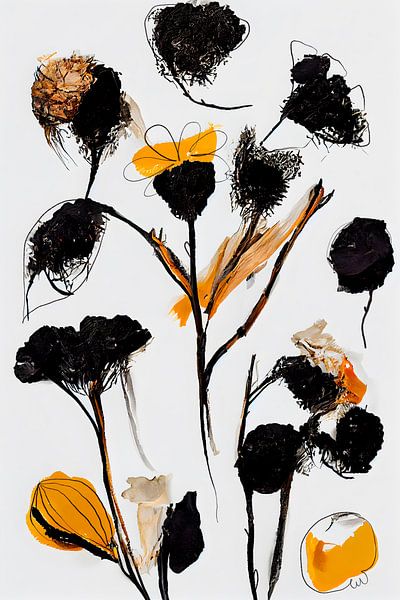Black Dry Flowers by Treechild
