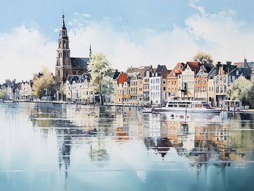 Sketch landscape Deventer by PixelPrestige