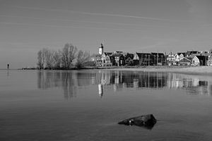 Vue d'Urk depuis la plage d'Urk