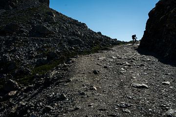 Mountain biker reaches summit by Niek