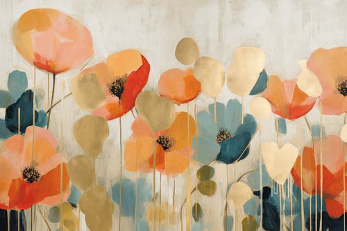 Klaprozen met een vleugje goud