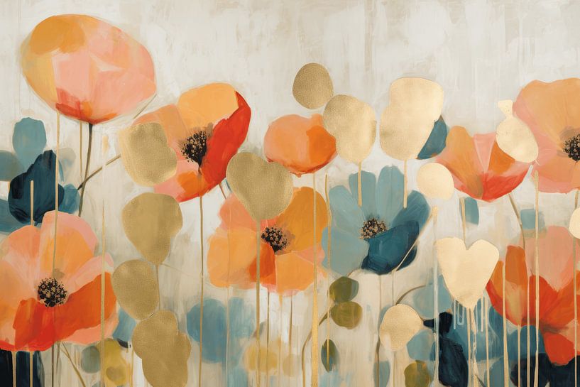 Poppies with a touch of gold by Studio Allee
