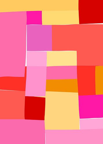 Mosaic Brights 5 | Color Blocking | Rose, Magenta, Rouge, Jaune