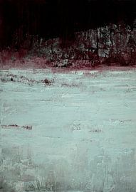 Paysage abstrait Bourgogne et Menthe Peinture texturée