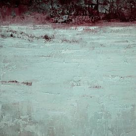 Paysage abstrait Bourgogne et Menthe Peinture texturée sur Ela Szczepaniak