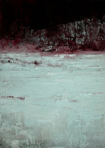 Abstract Landschap Bourgondië en Mint Structuurschilderij