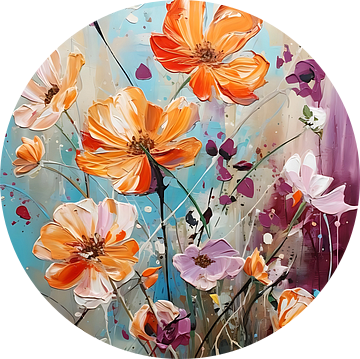 bloemen schilderij van PixelPrestige
