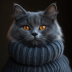 Nebelung gekleed voor de winter van Ton Kuijpers