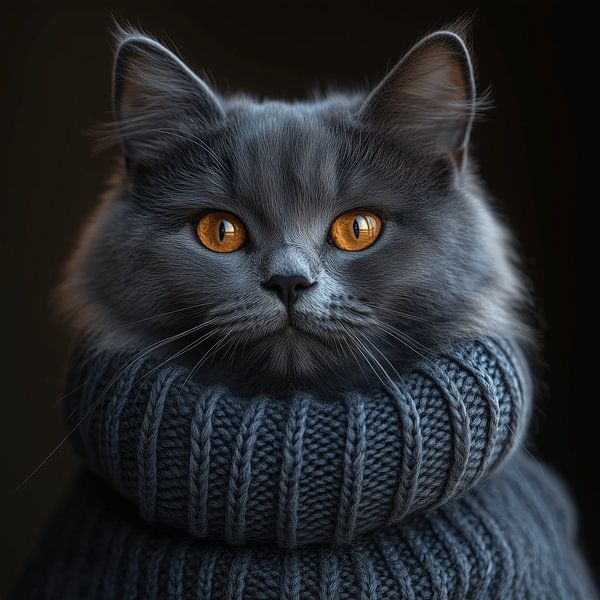 Nebelung für den Winter gekleidet von Ton Kuijpers