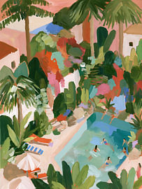 Pool Hidden in the Jungle – Lush Holiday Art