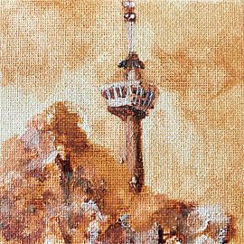 Euromast Rotterdam Gemälde Herbst