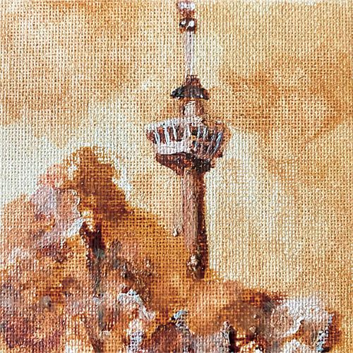 Euromast Rotterdam schilderij herfst