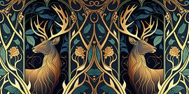 Jugendstil-Hirsch von Richards Fine Art