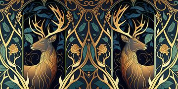 Art nouveau deer by Richards Fine Art