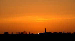 Coucher de soleil par une belle journée d'hiver