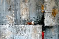 Abstract painting, shades of grey, white and black 