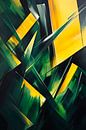 Geometric colour symphony in green and yellow by Poster Art Shop thumbnail