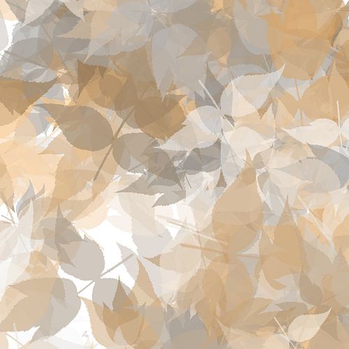 Étude de couleurs printanières no. 7. Feuilles aux reflets dorés.