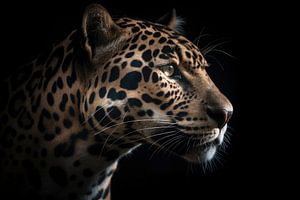 Jaguar Portrait Schwarzer Hintergrund