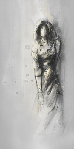 abstract vrouw in galajurk