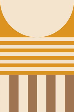 Colors and stripes collection. Ocher yellow and brown no. 10 by Dina Dankers