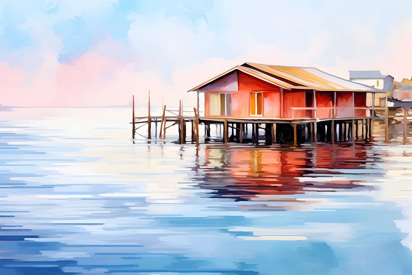 The red house by the sea by Heike Hultsch