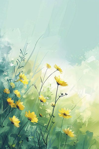 Bloemenweide van Poster Art Shop