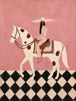 Cowgirl Print, Western Boho Art