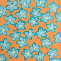 Flowers retero orange blue aqua