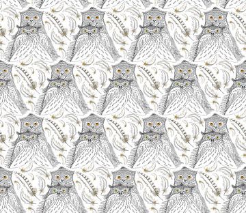 Owls Family with golden feathers by Artmotifs Eve