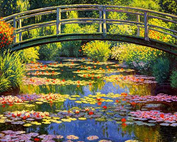 Japanse Brug in Bloei – Een Ode aan Monet van Arjen Roos