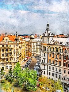 Prague watercolor art #Prague
