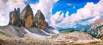 Tre Cime di Lavaredo panoramic view. Dolomiti, Italian Alps. by Stefano Orazzini