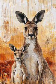 Kangoeroe moeder met jong van Imperial Art House