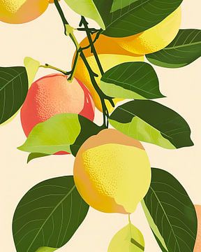 Douces nuances de citron d'été sur Vlindertuin Art