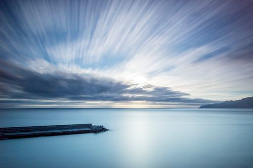 L'air scintillant au-dessus de la mer